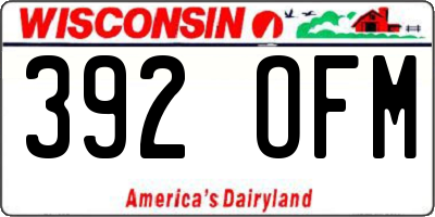 WI license plate 392OFM