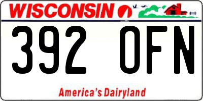 WI license plate 392OFN
