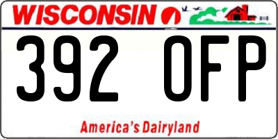 WI license plate 392OFP