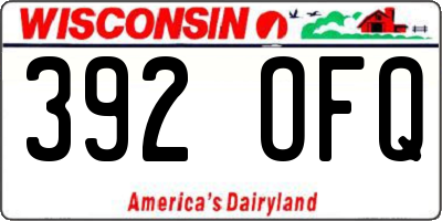 WI license plate 392OFQ