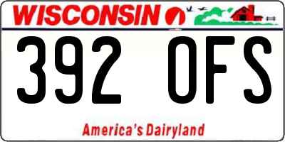 WI license plate 392OFS
