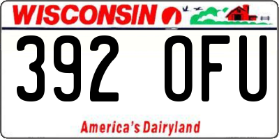 WI license plate 392OFU