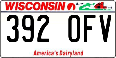 WI license plate 392OFV
