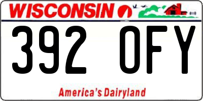 WI license plate 392OFY