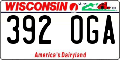 WI license plate 392OGA