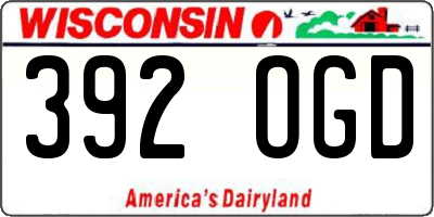 WI license plate 392OGD