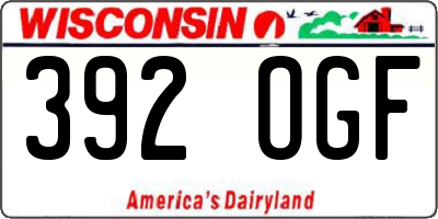 WI license plate 392OGF