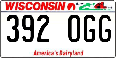 WI license plate 392OGG