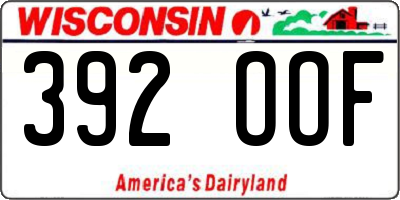WI license plate 392OOF