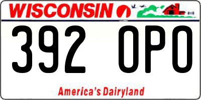WI license plate 392OPO