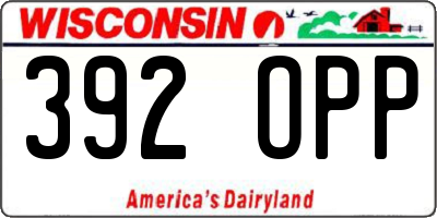 WI license plate 392OPP