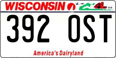 WI license plate 392OST
