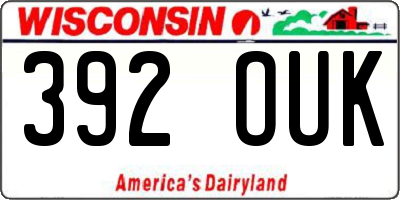 WI license plate 392OUK