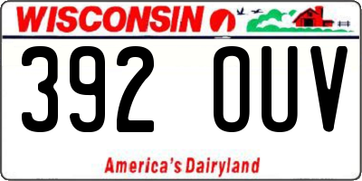 WI license plate 392OUV