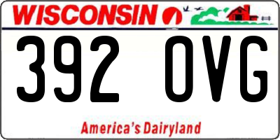 WI license plate 392OVG