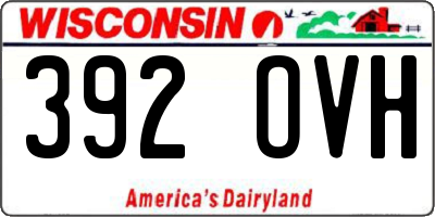 WI license plate 392OVH