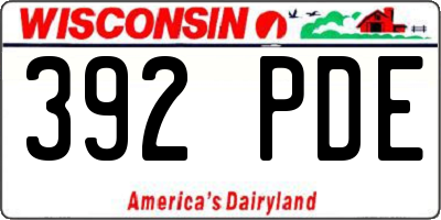 WI license plate 392PDE