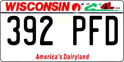 WI license plate 392PFD