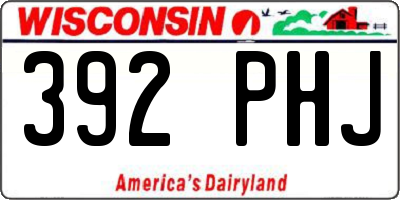 WI license plate 392PHJ