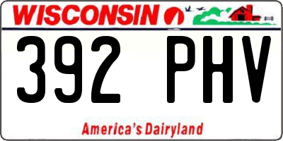 WI license plate 392PHV