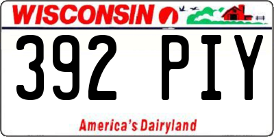 WI license plate 392PIY