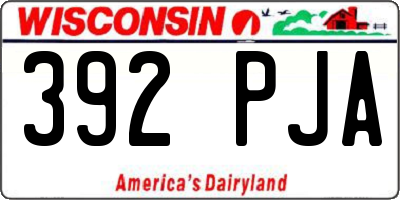 WI license plate 392PJA