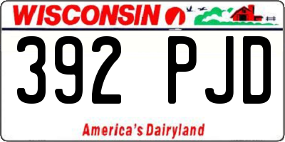 WI license plate 392PJD