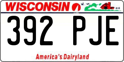WI license plate 392PJE