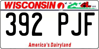 WI license plate 392PJF