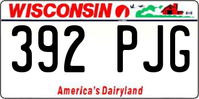 WI license plate 392PJG