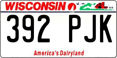 WI license plate 392PJK