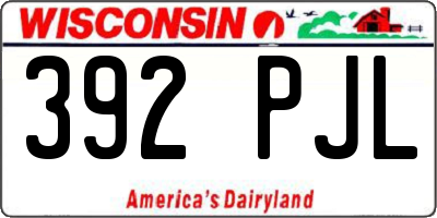 WI license plate 392PJL