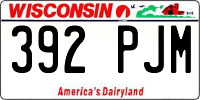 WI license plate 392PJM