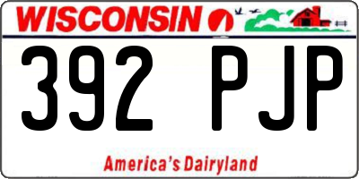 WI license plate 392PJP