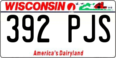 WI license plate 392PJS