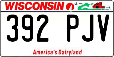 WI license plate 392PJV