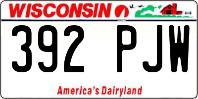 WI license plate 392PJW