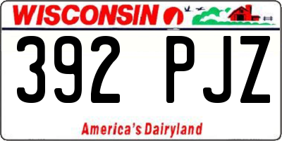 WI license plate 392PJZ