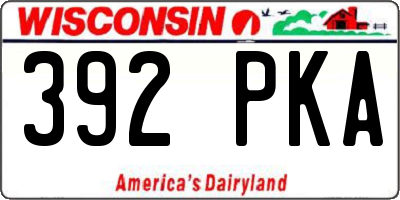 WI license plate 392PKA