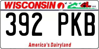 WI license plate 392PKB