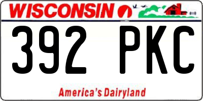 WI license plate 392PKC
