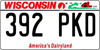 WI license plate 392PKD