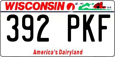 WI license plate 392PKF