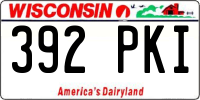 WI license plate 392PKI