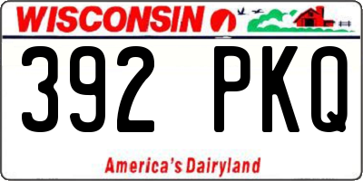 WI license plate 392PKQ