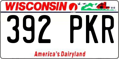 WI license plate 392PKR