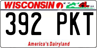 WI license plate 392PKT