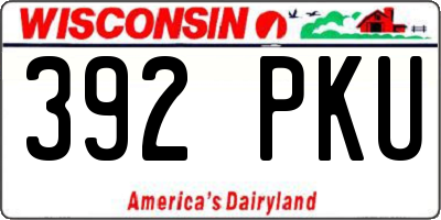 WI license plate 392PKU