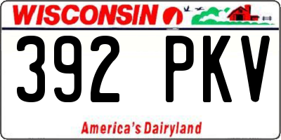 WI license plate 392PKV