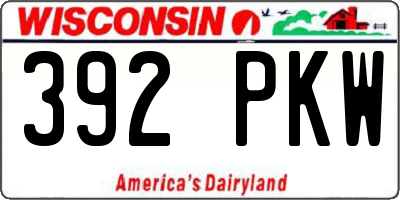 WI license plate 392PKW